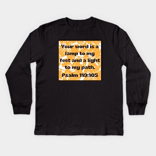 Bible Verse Psalm 119:105 Kids Long Sleeve T-Shirt